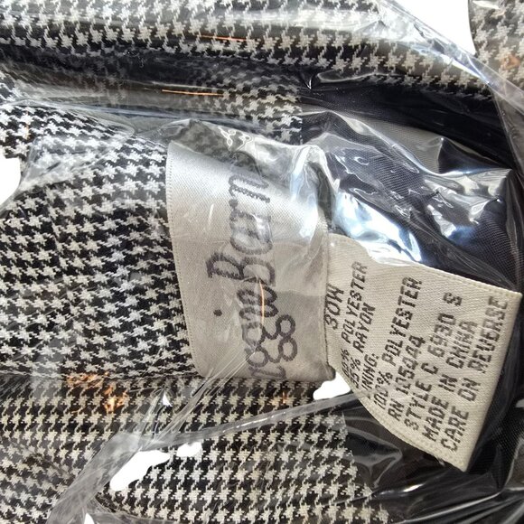 Vintage Houndstooth Womens Blazer Jacket Button Front Black White Size 30 JJ4025 - Picture 7 of 7